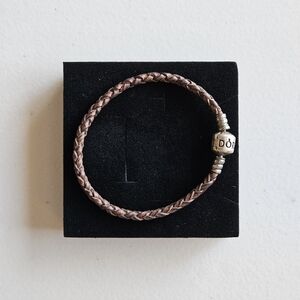 Pandora Dark Brown Leather Bracelet – 6.75" – Sterling Silver Clasp